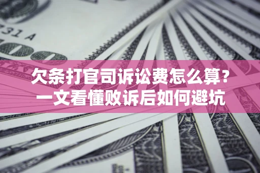 北京欠条打官司诉讼费怎么算？一文看懂败诉后如何避坑