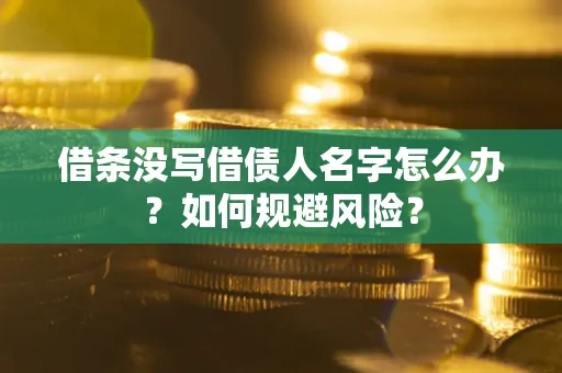 北京借条没写借债人名字怎么办？如何规避风险？